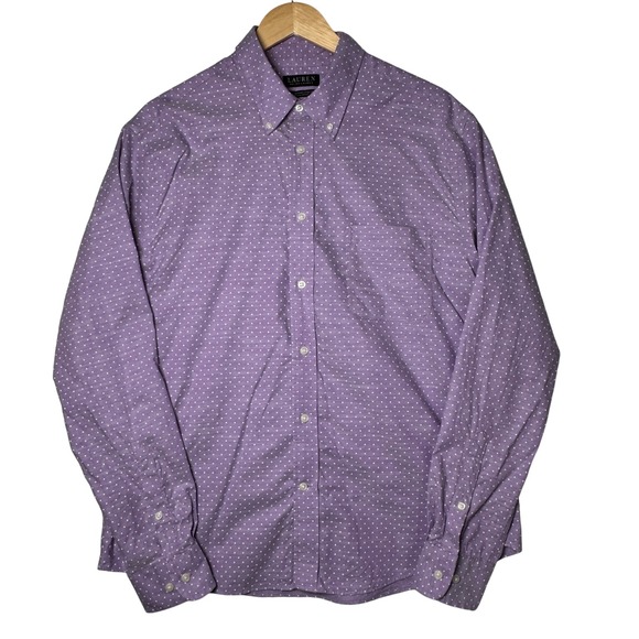 Lauren Ralph Lauren Other - Lauren Ralph Lauren Mens Shirt Size‎ Large Purple Polka Dot Button Down Casual